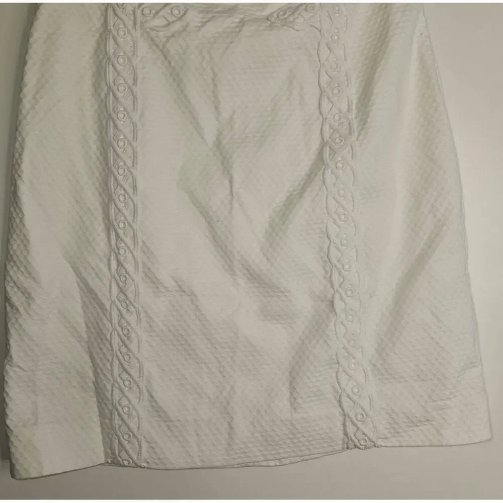 Lilly Pulitzer Tansy White Strapless Textured Dress Zipper Resort Size 10 - Picture 10 of 13